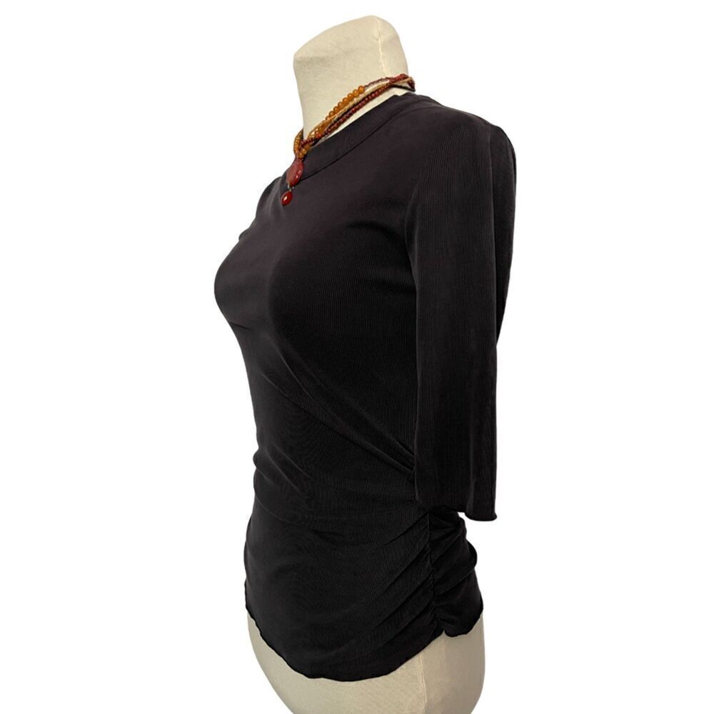 Intimately Free People Ruched Mini Rib Knit Gray Top Size SP - Picture 2 of 9